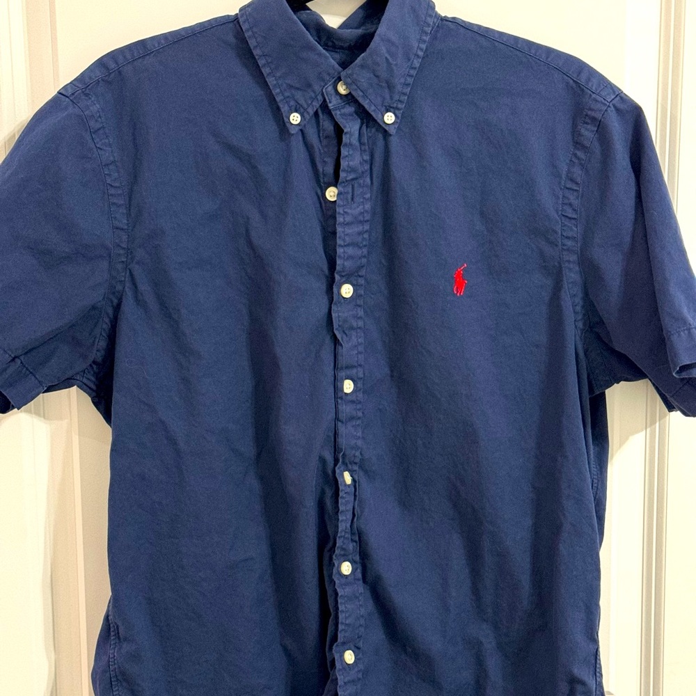 MENS NAVY/RED Mens Polo by Ralph Lauren Short-Sleeve MEDIUM